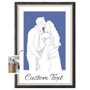 Hand-Drawn Custom Poster: Faceless Line Art Drawing from Your Photos - Personalized Family, Couple, and Best Friend Portraits - Unique Wall Decor