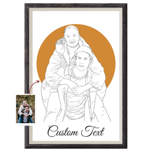 Hand-Drawn Custom Poster Art: Line Art Drawing from Your Photos - Personalized Family, Couple, and Best Friend Portraits | Unique Wall Decor