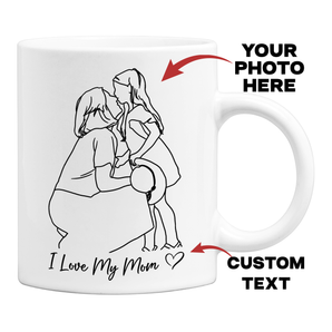 Custom Hand-Drawn Personalized Mugs: Unique Mother's Day Gift from Children and Husbands