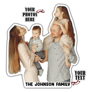 Personalized Family Name Stickers: Custom Water Bottle and Laptop Stickers with Your Photos and Text | Unique Gift Idea