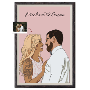 Hand-Drawn Custom Poster: Personalized Family, Couple, and Best Friend Portraits from Your Photos - Unique Wall Decor