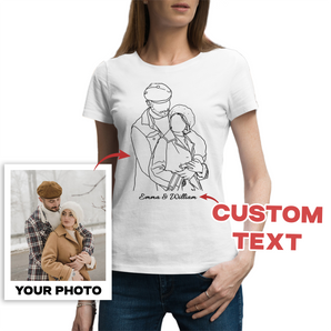 Hand-Drawn White T-Shirts: Personalized Designs for Wife | Unique Gifts for Special Occasions
