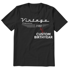 Custom Vintage Classic T-Shirt - Personalized with Birth Year - Perfect Gift for Birthdays, Anniversaries & Christmas