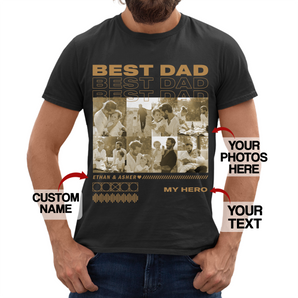 Custom Best Dad T-Shirts: Personalize with Family Photos & Text | Perfect for Father's Day, Valentine's, Birthday and Beyond!