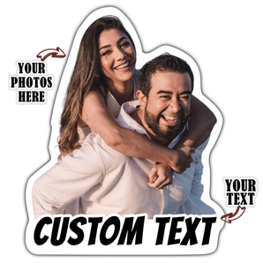 Personalized Couple Name Stickers: Custom Water Bottle and Laptop Stickers with Your Photos and Text | Unique Gift Idea