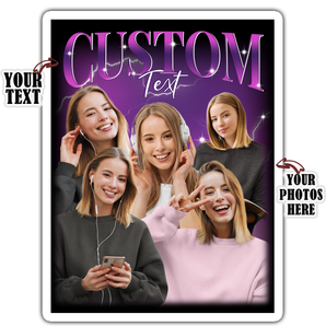 Bootleg Rap Stickers: Personalized with Your Photos | Vintage Graphic Design | Perfect for Any Occasion! Birthdays, Christmas, Valentine's Day & More!