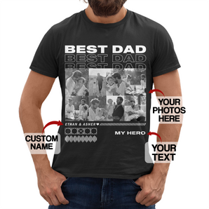 Personalized T-Shirts for Dad: Custom Your Photos And Text | Ideal for Father's Day, Valentine's, Birthday, Anniversaries, and Getaways!