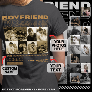 Personalized Girlfriend T-Shirts: Custom with Name, Photos & Text | Ideal Gift for Girlfriend on Anniversaries, Valentine's Day, Birthday and Special Occasions