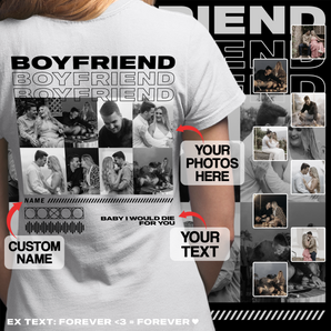 Personalized Girlfriend T-Shirts: Custom with Name, Photos & Text | Ideal Gift for Girlfriend on Anniversaries, Valentine's Day, Birthday and Special Occasions