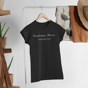 Custom Minimalist Text T-Shirts for Family - Personalized Names & Love Text for Dad, Mama, Papa, Nana - Perfect Gift for Father's Day, Mother's Day, Anniversary, Valentine's Day & Wedding