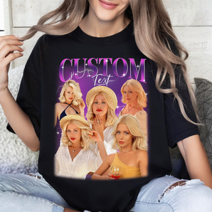 Custom Bootleg Rap Black T-Shirts: Personalize with Your Own Photos |  Birthday Gifts | Unique for Any Occasion | Vintage Graphic Tees