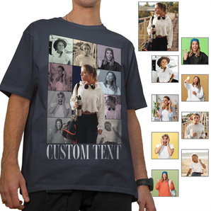 Custom Eras Tour Retro Vintage 90s Outfit White T-Shirts: Personalized With Wife's Photos | Unique Gifts for Him | I Love My Wife
