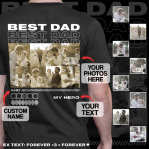 Personalized Dad T-shirts: Custom Your Photos And Text | Great for Father's Day, Valentine's, Anniversaries, Birthday and More!