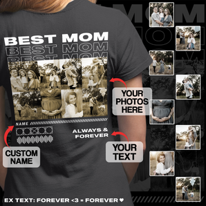 Custom Best Mom T-Shirts: Personalize with Family Photos & Text | Perfect for Mother's Day, Birthday, Valentine's, and Beyond!