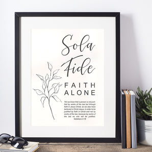 Galatians 2:16 Poster - The 5 Solas of the Reformation Printable Wall Art, Modern Christian Faith Poster