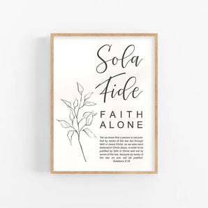 Galatians 2:16 Poster - The 5 Solas of the Reformation Printable Wall Art, Modern Christian Faith Poster