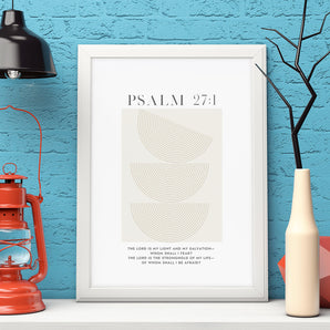 Minimalist Nativity Line Art Poster - Psalm 27:1 - The Lord is My Light and Salvation - Christian Wall Art - Printable Christmas Decor