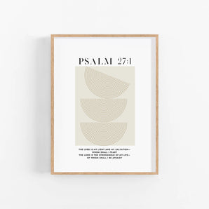 Minimalist Nativity Line Art Poster - Psalm 27:1 - The Lord is My Light and Salvation - Christian Wall Art - Printable Christmas Decor